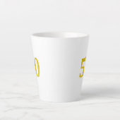 50. Geburtstag 50 Fünfzigste Goldmedaille Glitzer  Milchtasse (Vorderseite)