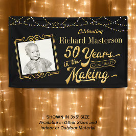50. Geburtstag 50 JAHRE IM MAKING Black & Gold Banner