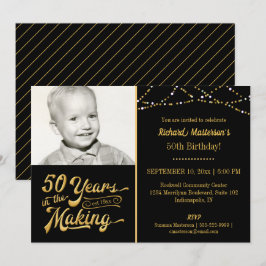 50. Geburtstag 50 JAHRE IM MAKING Black & Gold Einladung
