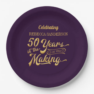 50. Geburtstag 50 JAHRE IM MAKING Personalisiert Pappteller