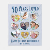 50. Geburtstag 50 Jahre Liebe Foto Collage Fleecedecke (Vorderseite)