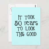 50. Geburtstag, 50 Jahre so gut aussehen! Postkarte (Vorne/Hinten)