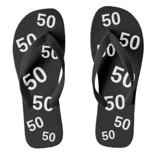 50. Geburtstag 50 Muster Flip Flops Badesandalen