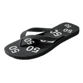 50. Geburtstag 50 Muster Flip Flops Badesandalen (Schrägansicht)