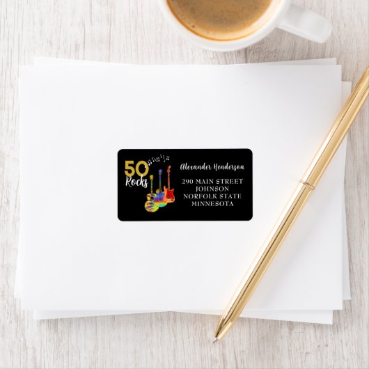 50. Geburtstag 50 Rocks Adressaufkleber (Insitu)