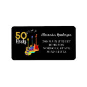 50. Geburtstag 50 Rocks Adressaufkleber (Vorne)