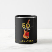 50. Geburtstag 50 Rocks Gitarre Personalisiert Tasse (Zentrum)