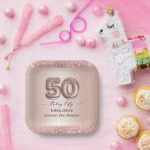 50. Geburtstag 50 sieht gut aus Roségold Pappteller (Party)