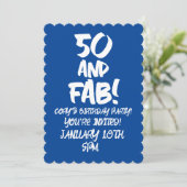 50. GEBURTSTAG 50 UND FAB-PARTY EINLADUNGEN (Stehend Vorderseite)