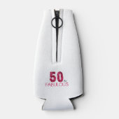 50. Geburtstag 50 und fabelhaft rosa Blüte Flaschenkühler (Rückseite)