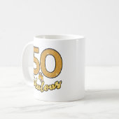 50. Geburtstag 50 und fabelhafter Goldeffekt Kaffeetasse (Vorderseite Links)