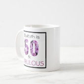 50. Geburtstag 50 und Fabelhaftes Chrysanthemum Kaffeetasse (Vorderseite Links)