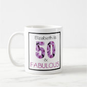 50. Geburtstag 50 und Fabelhaftes Chrysanthemum Kaffeetasse (Links)