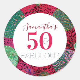 50. Geburtstag 50 und fabelhaftes, einzigartiges P Runder Aufkleber