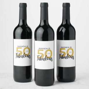 50. Geburtstag 50 und fabelhaftes Party Weinetikett