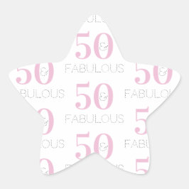 50. Geburtstag 50 und fabelhaftes rosa Muster Stern-Aufkleber