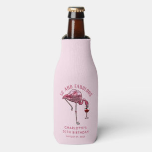 50. Geburtstag 50 und Fabulous Flamingo Custom Flaschenkühler