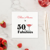 50. Geburtstag 50 und Fabulous Red Personalisiert Serviette (Beispiel)
