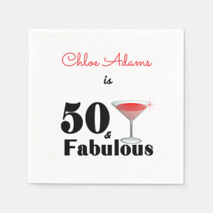 50. Geburtstag 50 und Fabulous Red Personalisiert Serviette