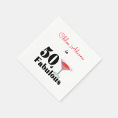50. Geburtstag 50 und Fabulous Red Personalisiert Serviette (Ecke)