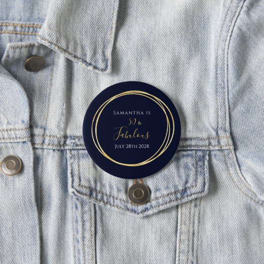 50. Geburtstag 50 und Fantastisch Navy Gold Button (Beispiel)