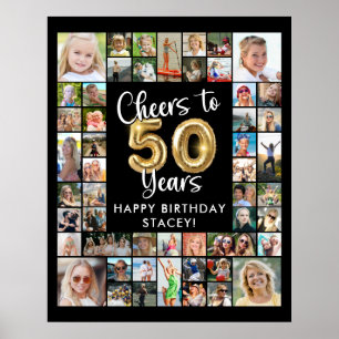 50. Geburtstag 51 FotoCollage freut sich auf 50 Ja Poster