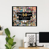 50. Geburtstag 68 Fotocollage freut sich auf 50 Ja Poster (Heimbüro)