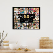 50. Geburtstag 68 Fotocollage freut sich auf 50 Ja Poster (Küche)