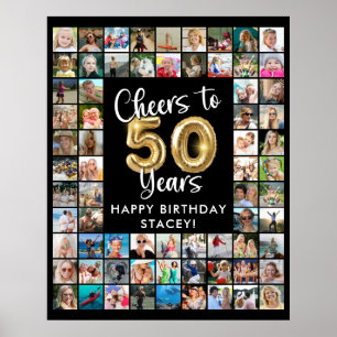 50. Geburtstag 69 Foto Collage Cheers to 50 Years Poster