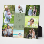 50. Geburtstag 7 Foto Collage Sage Green Fotoplatte (Seite)