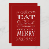 50. Geburtstag Abendessen Party trinken und Merry Einladung (Vorne/Hinten)