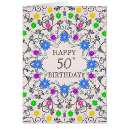 50. Geburtstag Abstrakte Blume