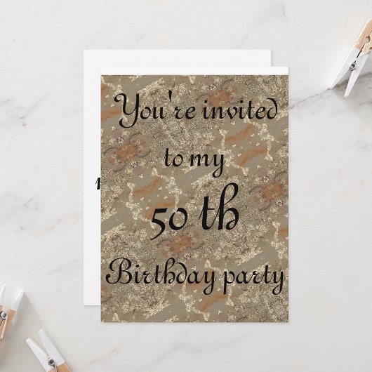 50. Geburtstag abstraktes goldenes Muster Einladung