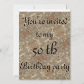 50. Geburtstag abstraktes goldenes Muster Einladung (Vorderseite)