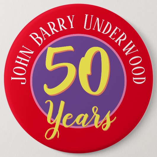 50. Geburtstag Abzeichen zu personalisieren. Button (Vorderseite)