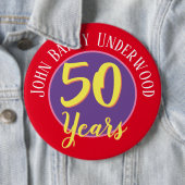 50. Geburtstag Abzeichen zu personalisieren. Button (Beispiel)