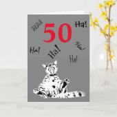 50. Geburtstag Albern Lachen Funny Cat Karte (Gelbe Blume)