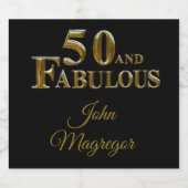 50. Geburtstag Alkoholflaschenetikett (Einzelnes Label)