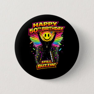 50. Geburtstag alter Skool-Raver schottische Rave- Button