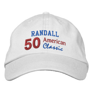 50. Geburtstag AMERICAN CLASSIC Red White Blue V06 Bestickte Baseballkappe