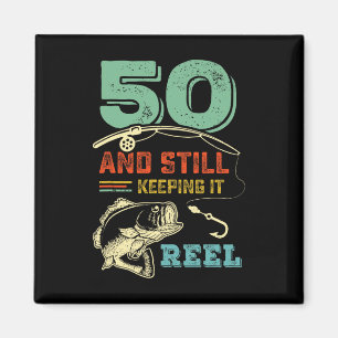 50. Geburtstag Angeln 50 Fischer Mens Pu Magnet