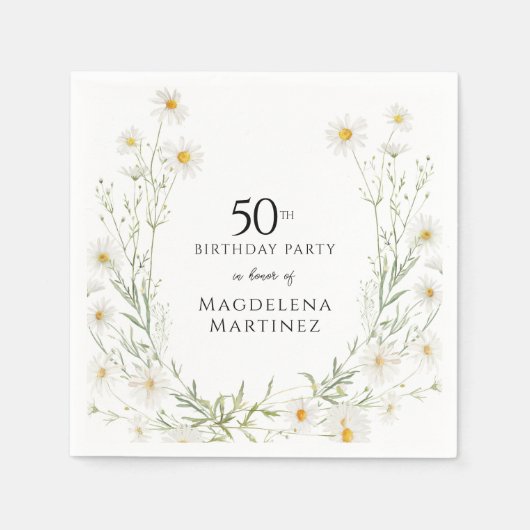 50. Geburtstag April Geburtsmonatsblume Serviette (Vorderseite)