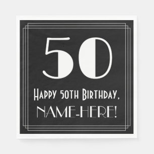 50. Geburtstag ~ Art Deco Inspiriert Look "50", Na Serviette