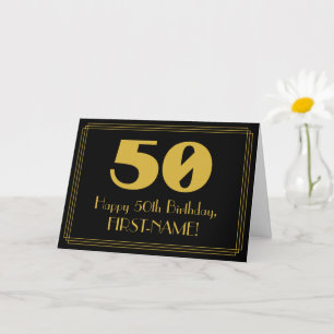50. Geburtstag: Art Deco inspiriertes Aussehen "50 Karte