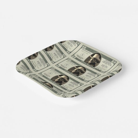 50. Geburtstag auf 50 Dollar Pappteller (Gewinkelt)