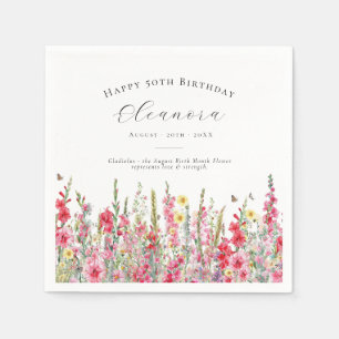 50. Geburtstag August Birth Blume Custom Serviette