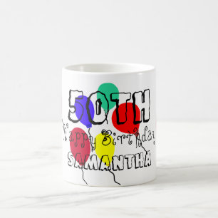 50. Geburtstag Balloons personalisierte Mugs Kaffeetasse