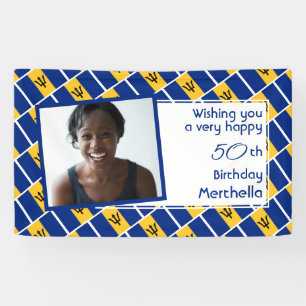 50. Geburtstag BARBADOS FLAG Custom Foto Banner