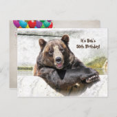 50. Geburtstag Bären Party laden Postkarte (Vorne/Hinten)