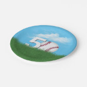 50. Geburtstag Baseball im Grünen Gras Pappteller (Schrägansicht)